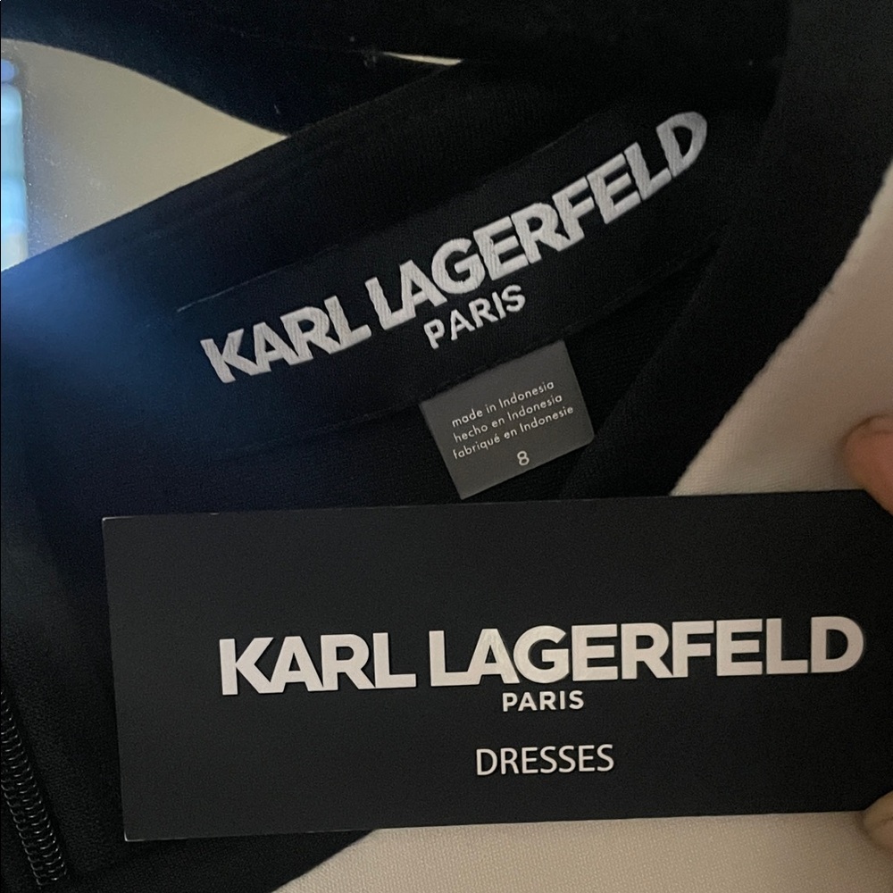 Karl Lagerfeld Black and White Colorblock Dress